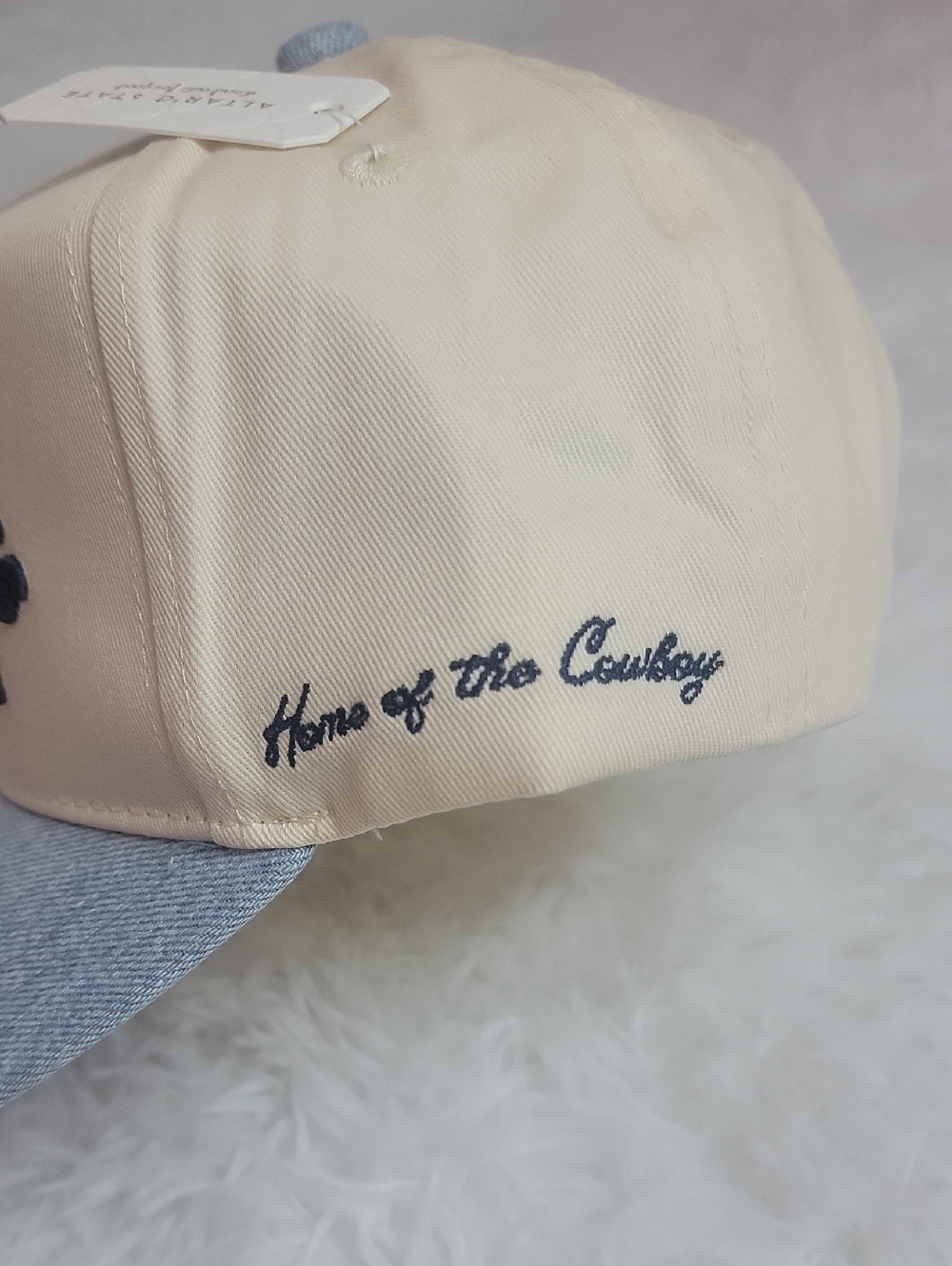 NWT Altar'd State Cream & Denim "United States of America" Embroidered Hat. - Picture 3 of 6